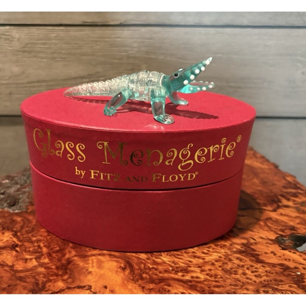 Fitz and Floyd Glass Menagerie Alligator Figurine 2007 Used With Box